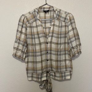 Paige plaid tie-waist top